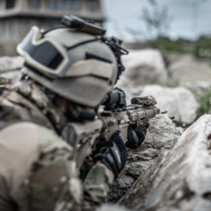 Soldier with a gun