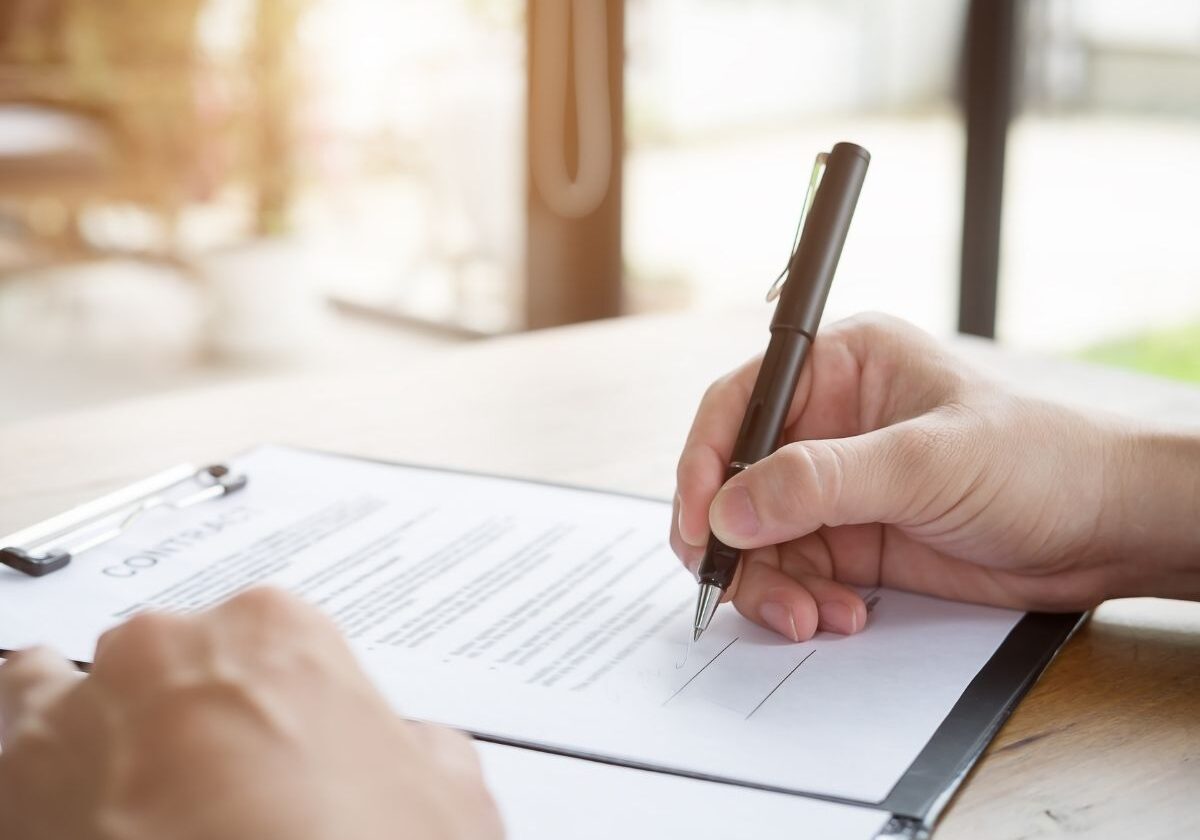 signing a contract